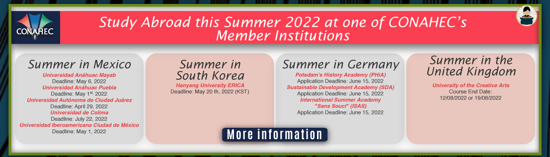 Study Abroad this Summer 2022 at one of CONAHEC’s Member Institutions